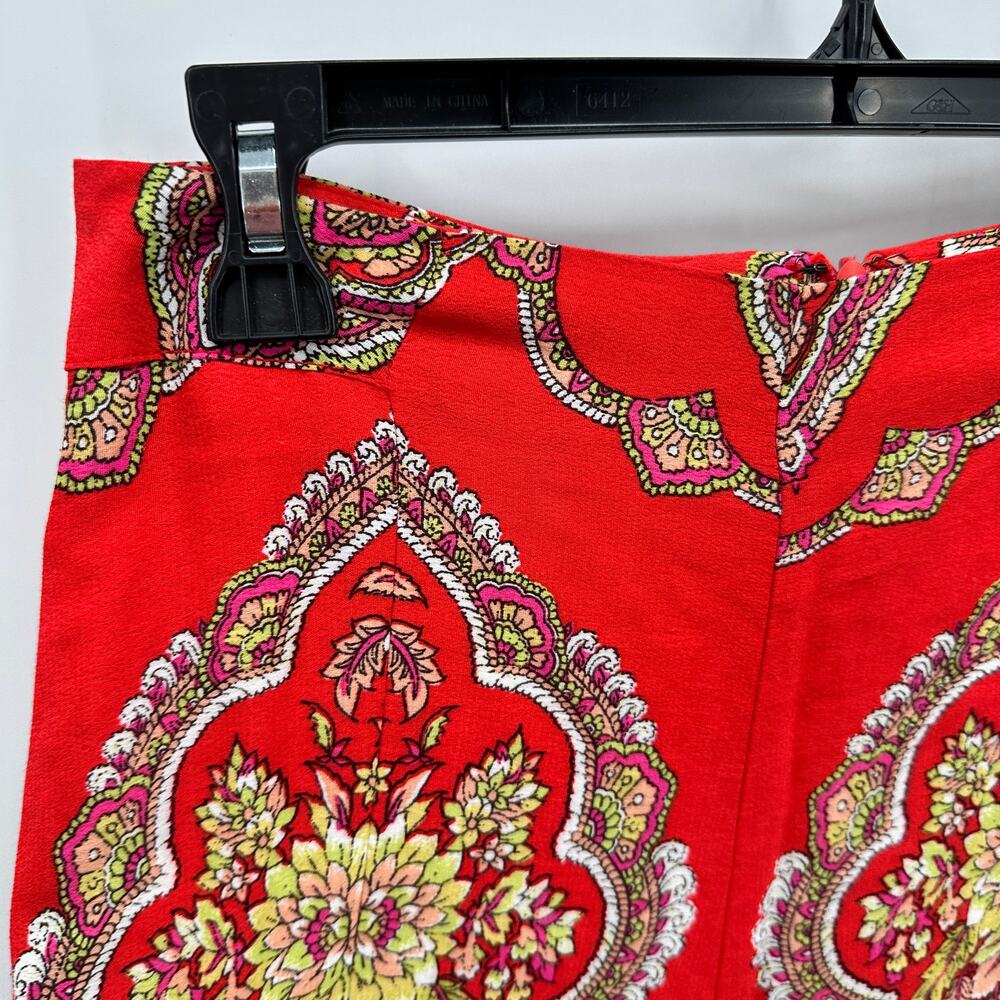 ANTHROPOLOGIE ETT:WA Red Print Manon Wide Leg Flared Pant // 2 - Picture 5 of 15